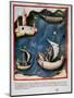 Tacuinum Sanitatis. Boats at Sea-null-Mounted Giclee Print