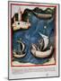 Tacuinum Sanitatis. Boats at Sea-null-Mounted Giclee Print