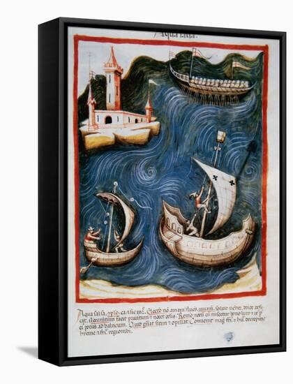 Tacuinum Sanitatis. Boats at Sea-null-Framed Stretched Canvas