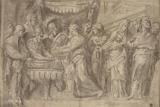 Sheet of Studies for the Blinding of Elymas, Sacrifice at Lystra, and a Holy Family, C.1558-Taddeo Zuccaro-Giclee Print