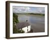 Taf Estuary with Dylan Thomas Boathouse, Laugharne, Carmarthenshire, South Wales, United Kingdom-Pottage Julian-Framed Photographic Print