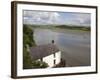 Taf Estuary with Dylan Thomas Boathouse, Laugharne, Carmarthenshire, South Wales, United Kingdom-Pottage Julian-Framed Photographic Print