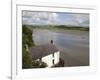 Taf Estuary with Dylan Thomas Boathouse, Laugharne, Carmarthenshire, South Wales, United Kingdom-Pottage Julian-Framed Photographic Print