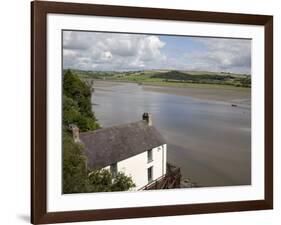 Taf Estuary with Dylan Thomas Boathouse, Laugharne, Carmarthenshire, South Wales, United Kingdom-Pottage Julian-Framed Photographic Print