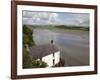 Taf Estuary with Dylan Thomas Boathouse, Laugharne, Carmarthenshire, South Wales, United Kingdom-Pottage Julian-Framed Photographic Print