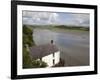 Taf Estuary with Dylan Thomas Boathouse, Laugharne, Carmarthenshire, South Wales, United Kingdom-Pottage Julian-Framed Photographic Print