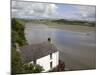 Taf Estuary with Dylan Thomas Boathouse, Laugharne, Carmarthenshire, South Wales, United Kingdom-Pottage Julian-Mounted Photographic Print