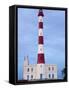 Taguermes Lighthouse at Dawn, Sidi Mahres Beach, Jerba Island, Tunisia-Walter Bibikow-Framed Stretched Canvas