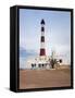 Taguermes Lighthouse, Sidi Mahres Beach, Houmt Souq, Jerba Island, Tunisia-Walter Bibikow-Framed Stretched Canvas