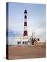 Taguermes Lighthouse, Sidi Mahres Beach, Houmt Souq, Jerba Island, Tunisia-Walter Bibikow-Stretched Canvas