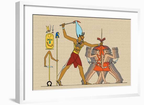 Taharka Conquering the Assyrians-J. Gardner Wilkinson-Framed Art Print