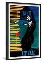 Tahiti - Fly Teal (Tasman Empire Airways Limited)-Arthur Thompson-Framed Art Print