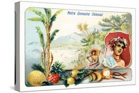 Tahiti, from a Series of Collecting Cards Depicting the Colonial Domain of France, C. 1910-null-Stretched Canvas