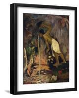 Tahiti, Painting of Papa Moe or Tahitian Woman Drinking at a Spring-null-Framed Giclee Print