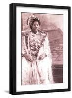 Tahitian Dancer, Tahiti, Late 1800s-Charles Gustave Spitz-Framed Photographic Print