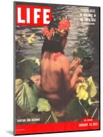 Tahitian Girl Bathing, January 24, 1955-Eliot Elisofon-Mounted Photographic Print