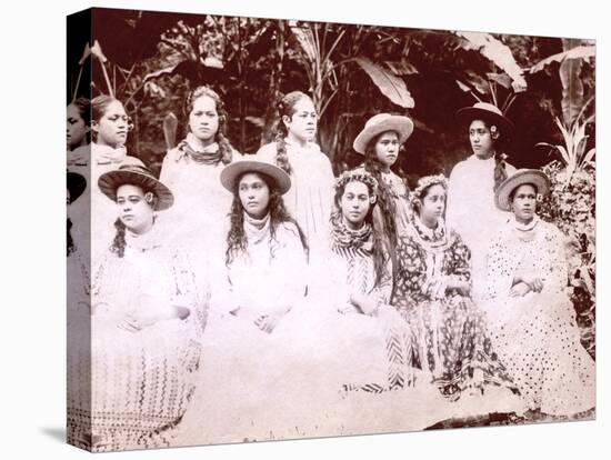 Tahitian Girls, Tahiti, Late 1800s-Charles Gustave Spitz-Stretched Canvas