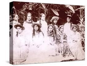Tahitian Girls, Tahiti, Late 1800s-Charles Gustave Spitz-Stretched Canvas