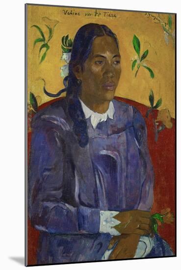 Tahitian Woman with a Flower, 1891-Paul Gauguin-Mounted Giclee Print