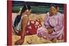 Tahitian Women on Beach-Paul Gauguin-Stretched Canvas