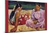 Tahitian Women on Beach-Paul Gauguin-Mounted Art Print