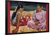 Tahitian Women on Beach-Paul Gauguin-Framed Art Print