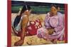 Tahitian Women on Beach-Paul Gauguin-Mounted Premium Giclee Print