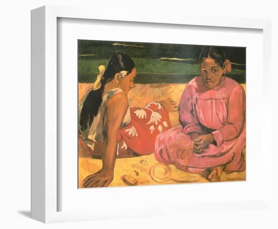 Tahitian Women on the Beach-Paul Gauguin-Framed Giclee Print