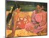 Tahitian Women on the Beach-Paul Gauguin-Mounted Giclee Print