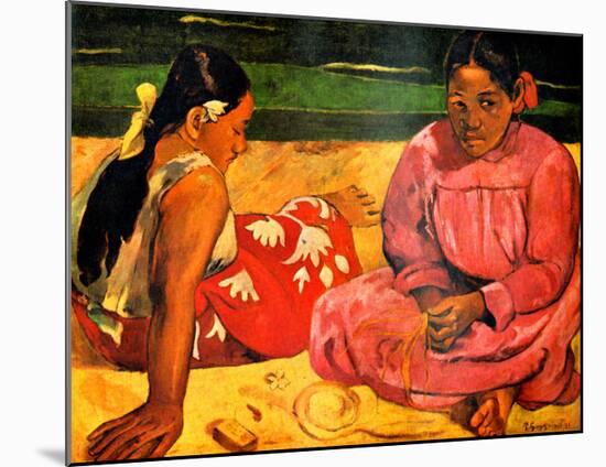 Tahitian Women on the Beach-Paul Gauguin-Mounted Giclee Print