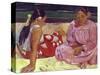 Tahitian Women (On the Beach)-Paul Gauguin-Stretched Canvas