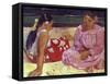 Tahitian Women (On the Beach)-Paul Gauguin-Framed Stretched Canvas