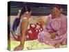 Tahitian Women (On the Beach)-Paul Gauguin-Stretched Canvas