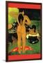 Tahitians on Beach-Paul Gauguin-Framed Art Print