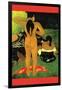 Tahitians on Beach-Paul Gauguin-Framed Art Print