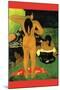 Tahitians on Beach-Paul Gauguin-Mounted Art Print