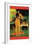 Tahitians on Beach-Paul Gauguin-Framed Art Print