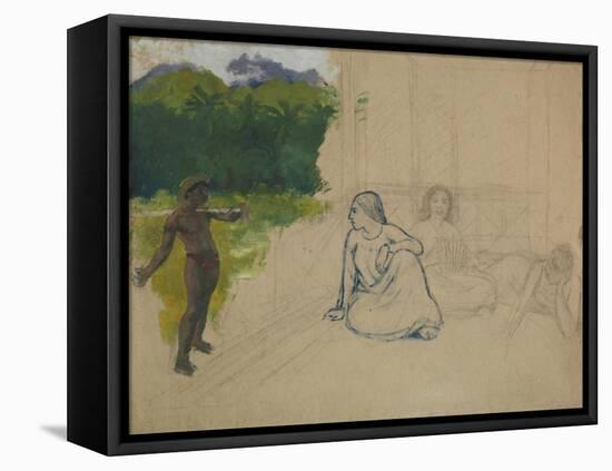 Tahitians-Paul Gauguin-Framed Stretched Canvas