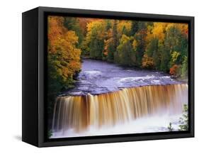 Tahquamenon Falls in Autumn-Joseph Sohm-Framed Stretched Canvas