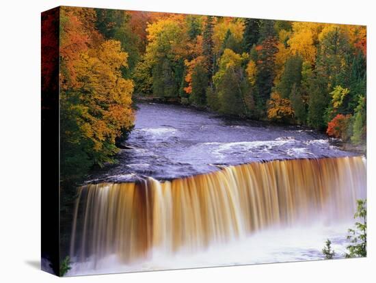 Tahquamenon Falls in Autumn-Joseph Sohm-Stretched Canvas