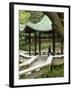 Tai Chi Chuan in the Chinese Garden Pavilion at Kowloon Park, Tsim Sha Tsui Area, Hong Kong, China-Charles Crust-Framed Photographic Print