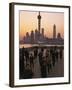 Tai-Chi on the Bund, Oriental Pearl TV Tower and High Rises, Shanghai, China-Keren Su-Framed Photographic Print