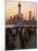 Tai-Chi on the Bund, Oriental Pearl TV Tower and High Rises, Shanghai, China-Keren Su-Mounted Photographic Print