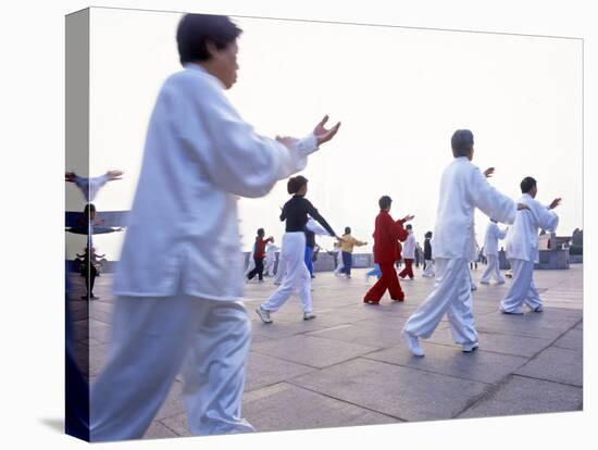 Tai Chi on the Bund, Shanghai, China-Gavin Hellier-Stretched Canvas