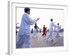 Tai Chi on the Bund, Shanghai, China-Gavin Hellier-Framed Photographic Print