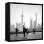 Tai Chi on the Bund (With Pudong Skyline Behind), Shanghai, China-Jon Arnold-Framed Stretched Canvas