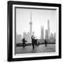 Tai Chi on the Bund (With Pudong Skyline Behind), Shanghai, China-Jon Arnold-Framed Photographic Print