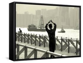 Tai Chi Practiced Along Victoria Harbor, Hk, China-Jeffrey Rotman-Framed Stretched Canvas