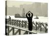 Tai Chi Practiced Along Victoria Harbor, Hk, China-Jeffrey Rotman-Stretched Canvas