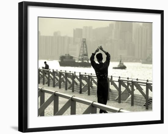 Tai Chi Practiced Along Victoria Harbor, Hk, China-Jeffrey Rotman-Framed Photographic Print